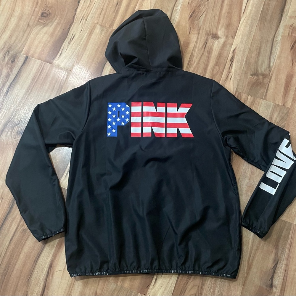 RARE VS Pink "Merica USA" Limited Edition full-zip anorak windbreaker jacket